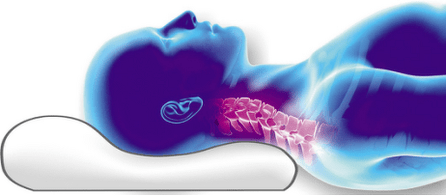 размяшчэнне пазваночніка на артапедычнай падушцы